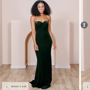 “Quinn” Strapless Bridesmaids Dress, Revelry